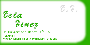 bela hincz business card